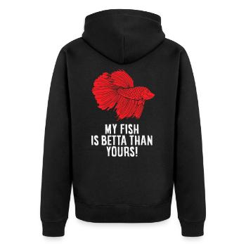 Betta Splendens Kampffisch Labyrinthfisch Geschenk - Unisex Premium Bio Zip Hoodie - Schwarz - Hinten - Nico (187cm)