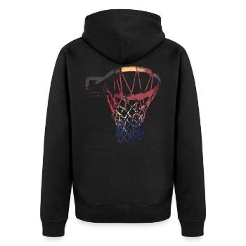 Basketball, basketball team, basketball player - Unisex Premium Organic Zip Hoodie - black - Back - Nico (187cm)