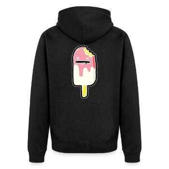 Crème glacée glace zombie rose noir blanc - Veste à capuche bio Premium Unisexe - noir - Dos - Nico (187cm)