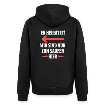Soirée de bachelorette JGA Bachelor - Veste à capuche bio Premium Unisexe - noir - Dos - Nico (187cm)