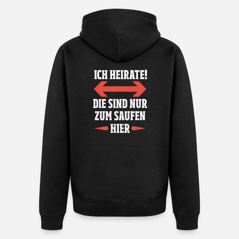 JGA Célibataire Enterrement de vie de garçon Soirée polterabend - Veste à capuche bio Premium Unisexe - noir