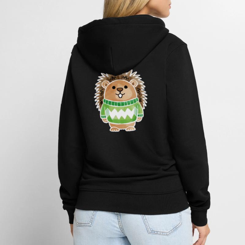 Igel pullover white Unisex Premium Bio Zip Hoodie