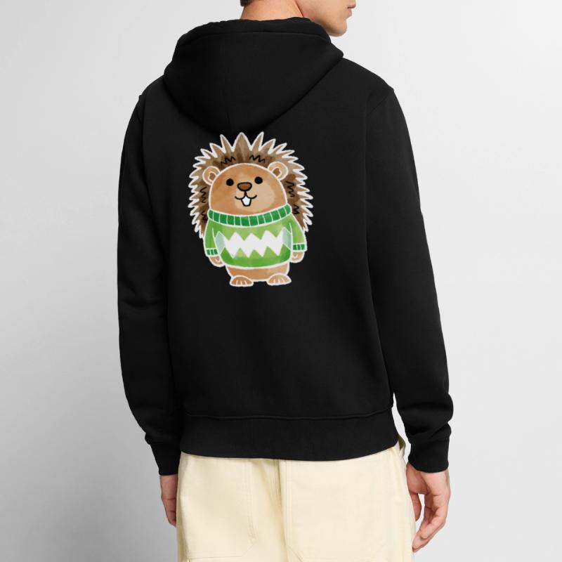 Igel pullover white Unisex Premium Bio Zip Hoodie