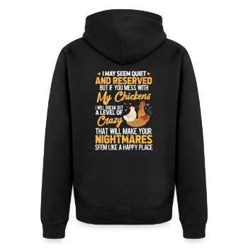 Poulet Poulet Ferme Poulet Poule Cadeau - Veste à capuche bio Premium Unisexe - noir - Dos - Nico (187cm)