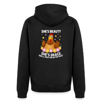 Poulet Poulet Poulet Ferme Poulet Cadeau - Veste à capuche bio Premium Unisexe - noir - Dos - Nico (187cm)