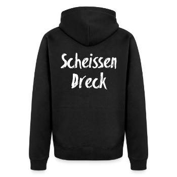 Shit dirt - Unisex Premium Organic Zip Hoodie - black - Back - Nico (187cm)