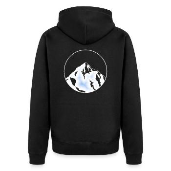 blue ice glacier - Unisex Premium Organic Zip Hoodie - black - Back - Nico (187cm)
