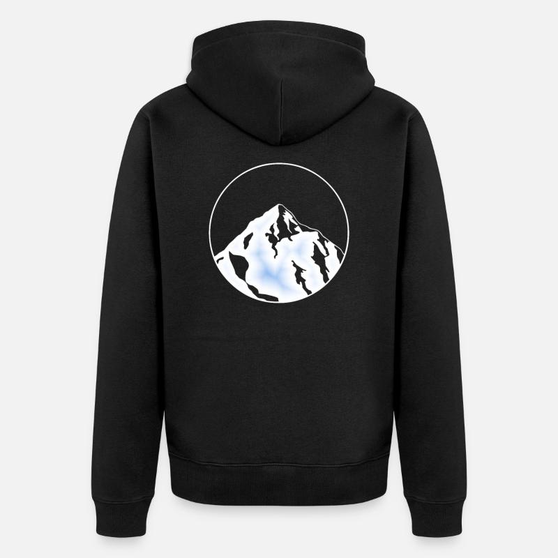 blauer Eis Gletscher - Unisex Premium Bio Zip Hoodie - Schwarz