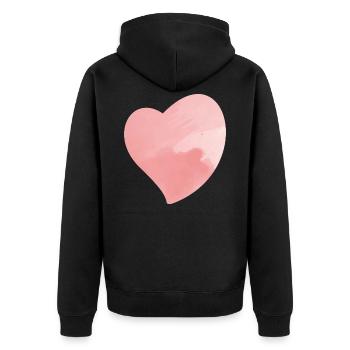 pink heart 1 - Unisex Premium Organic Zip Hoodie - black - Back - Nico (187cm)