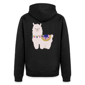lama - Veste à capuche bio Premium Unisexe - noir - Dos - Nico (187cm)