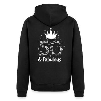 50th birthday 50 years party queen gift - Unisex Premium Organic Zip Hoodie - black - Back - Nico (187cm)