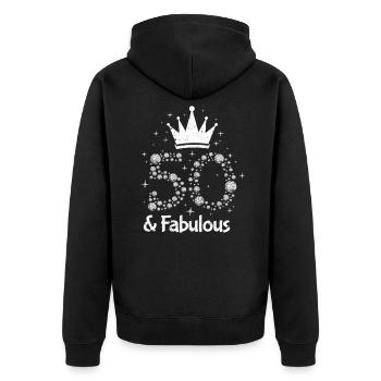 50th birthday - Unisex Premium Organic Zip Hoodie - black - Back - Nico (187cm)
