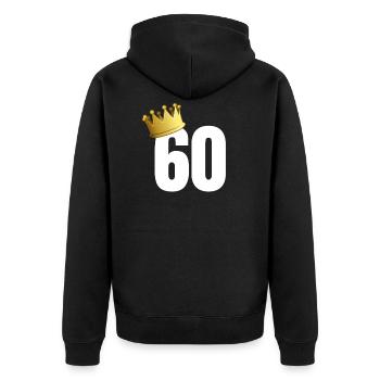 60 anniversaire numéro nombre couronne roi couronne - Veste à capuche bio Premium Unisexe - noir - Dos - Nico (187cm)