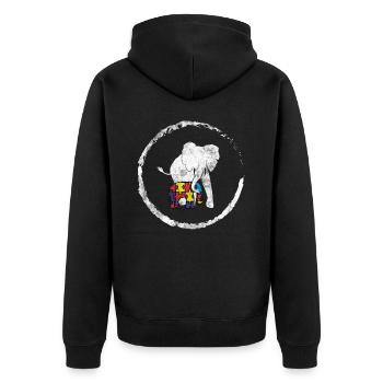 Autismus - Unisex Premium Bio Zip Hoodie - Schwarz - Hinten - Nico (187cm)