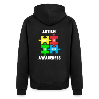 Puzzle autisme Autist ADHD Asperger Gift - Veste à capuche bio Premium Unisexe - noir - Dos - Nico (187cm)