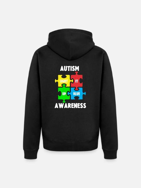 Autismus Puzzle Autist ADHS Asperger Geschenk - Premium økologisk unisex-hættejakke - sort