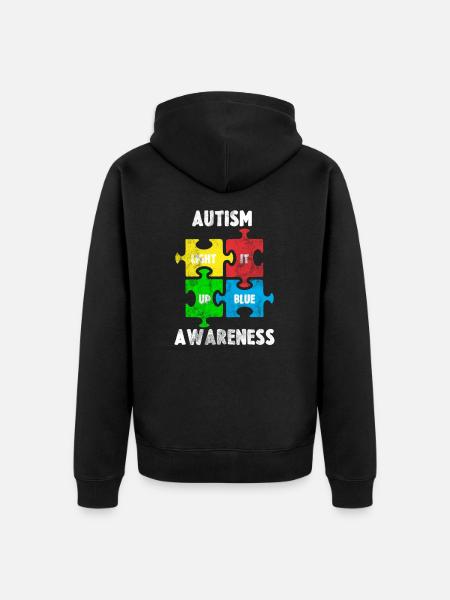 autism - Unisex Premium Organic Zip Hoodie - black