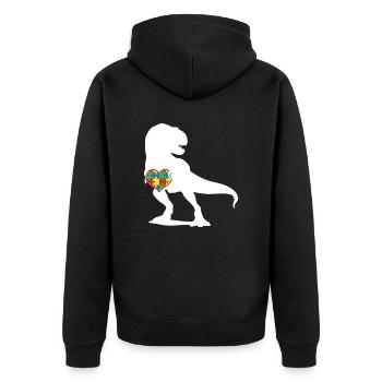 autism - Unisex Premium Organic Zip Hoodie - black - Back - Nico (187cm)