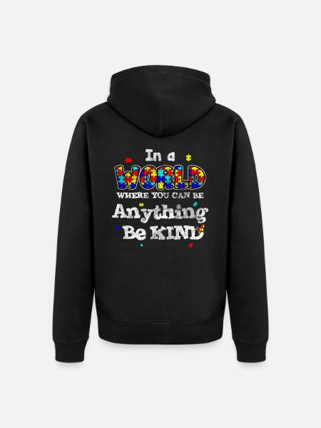 autism - Unisex Premium Organic Zip Hoodie - black
