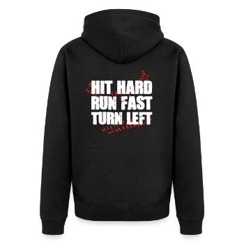 Baseball - Unisex Premium Bio Zip Hoodie - Schwarz - Hinten - Nico (187cm)