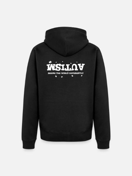 autism - Unisex Premium Organic Zip Hoodie - black