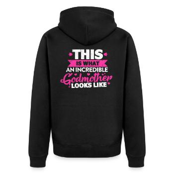 Patin - Unisex Premium Bio Zip Hoodie - Schwarz - Hinten - Nico (187cm)
