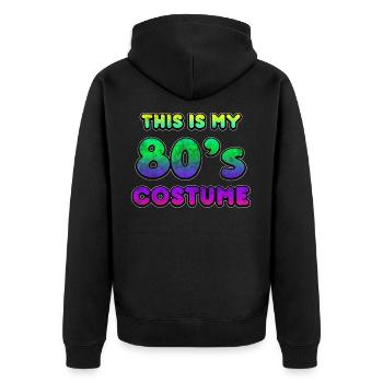 80er Jahre - Unisex Premium Bio Zip Hoodie - Schwarz - Hinten - Nico (187cm)