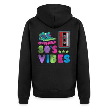 Années 80 - Veste à capuche bio Premium Unisexe - noir - Dos - Nico (187cm)