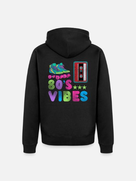 80s - Unisex Premium Organic Zip Hoodie - black