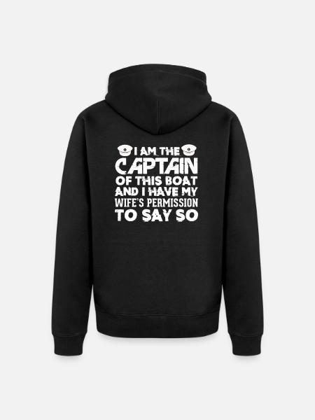 captain - Unisex Premium Organic Zip Hoodie - black