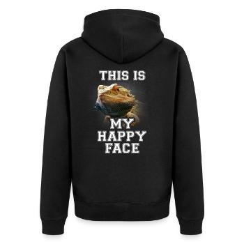 Bartagame Bartagamen Reptil Gecko Echse Geschenk - Unisex Premium Bio Zip Hoodie - Schwarz - Hinten - Nico (187cm)
