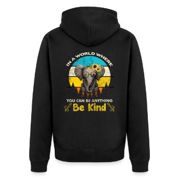 Elephant Be Child Cadeau de paix - Veste à capuche bio Premium Unisexe - noir - Dos - Nico (187cm)
