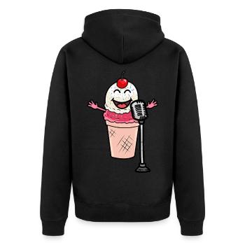 Une petite super star une crème glacée en chantant - Veste à capuche bio Premium Unisexe - noir - Dos - Nico (187cm)