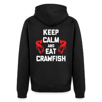 Krebs Flusskrebs Languste Krebse Geschenk - Unisex Premium Bio Zip Hoodie - Schwarz - Hinten - Nico (187cm)