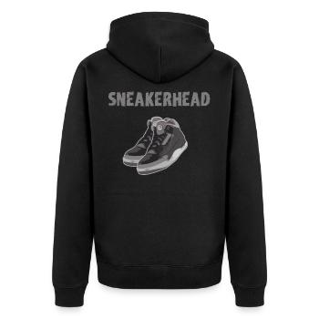 Sneakerhead, sneaker, gift - Unisex Premium Organic Zip Hoodie - black - Back - Nico (187cm)