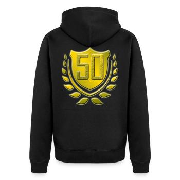 50 years, birthday, present - Unisex Premium Organic Zip Hoodie - black - Back - Nico (187cm)