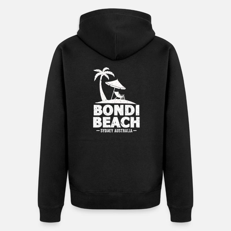 Bondi Beach - Unisex Premium Bio Zip Hoodie - Schwarz