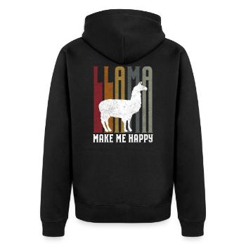 Lama licorne heureux lama dyre tendances siger a donné - Veste à capuche bio Premium Unisexe - noir - Dos - Nico (187cm)