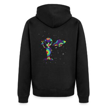 Alien - Unisex Premium Organic Zip Hoodie - black - Back - Nico (187cm)