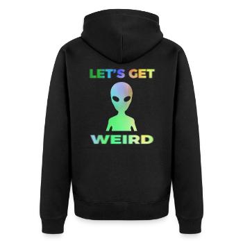 Alien Aliens Ufo Ausserirdischer Geschenk - Unisex Premium Bio Zip Hoodie - Schwarz - Hinten - Nico (187cm)