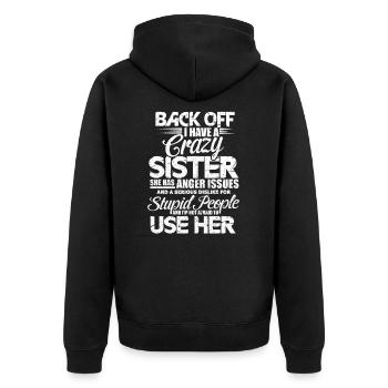 Cadeau de famille frère soeur frères et soeurs - Veste à capuche bio Premium Unisexe - noir - Dos - Nico (187cm)