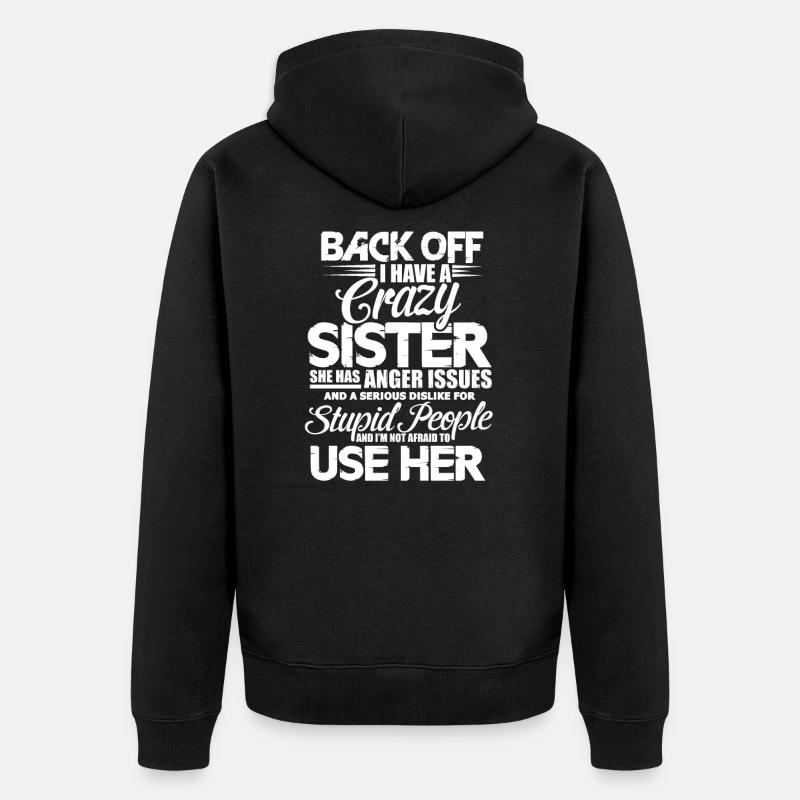 Bruder Schwester - Unisex Premium Bio Zip Hoodie - Schwarz