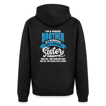 Cadeau de famille frère soeur frères et soeurs - Veste à capuche bio Premium Unisexe - noir - Dos - Nico (187cm)