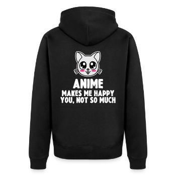 Anime - Unisex Premium Organic Zip Hoodie - black - Back - Nico (187cm)