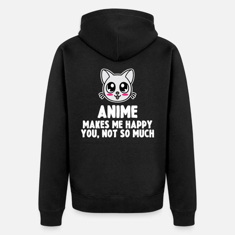 Anime - Unisex Premium Bio Zip Hoodie - Schwarz