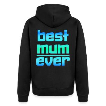 Muttertag Muttertag Mutter Tag Mutti Mama - Unisex Premium Bio Zip Hoodie - Schwarz - Hinten - Nico (187cm)