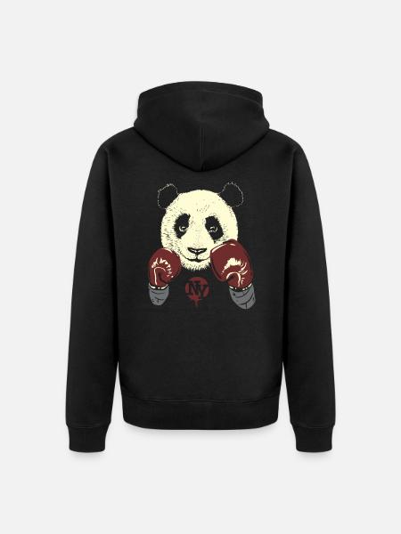 panda - Veste à capuche bio Premium Unisexe - noir