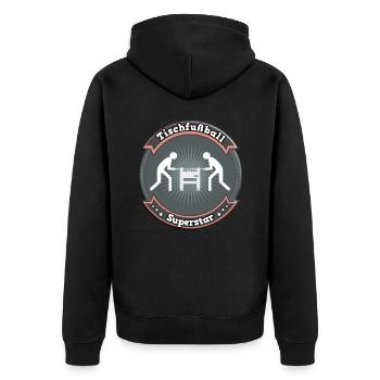 Tischfußball Kicker Tischfussball Tischkicker - Unisex Premium Bio Zip Hoodie - Schwarz - Hinten - Nico (187cm)