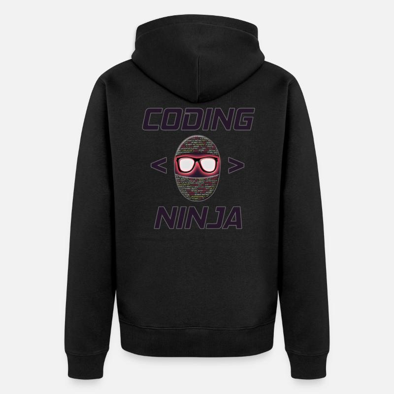 Programmer, Coding Ninja, Gift - Unisex Premium Organic Zip Hoodie - black