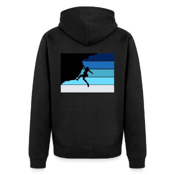 Climb - Unisex Premium Organic Zip Hoodie - black - Back - Nico (187cm)
